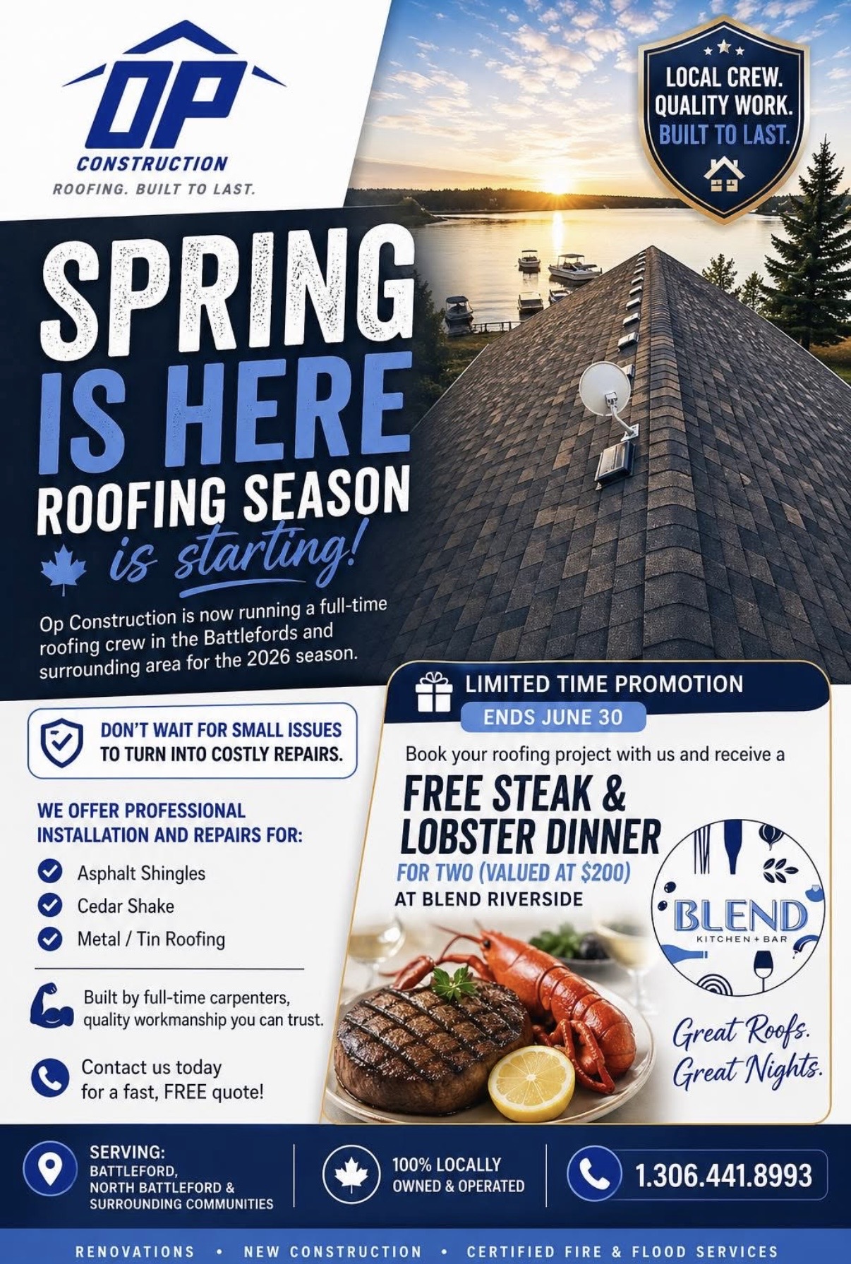 OP Construction Spring 2026 promotional flyer